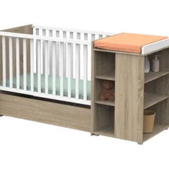 Tiroir de lit évolutif bébé combiné 60x120 cm nova couleurs