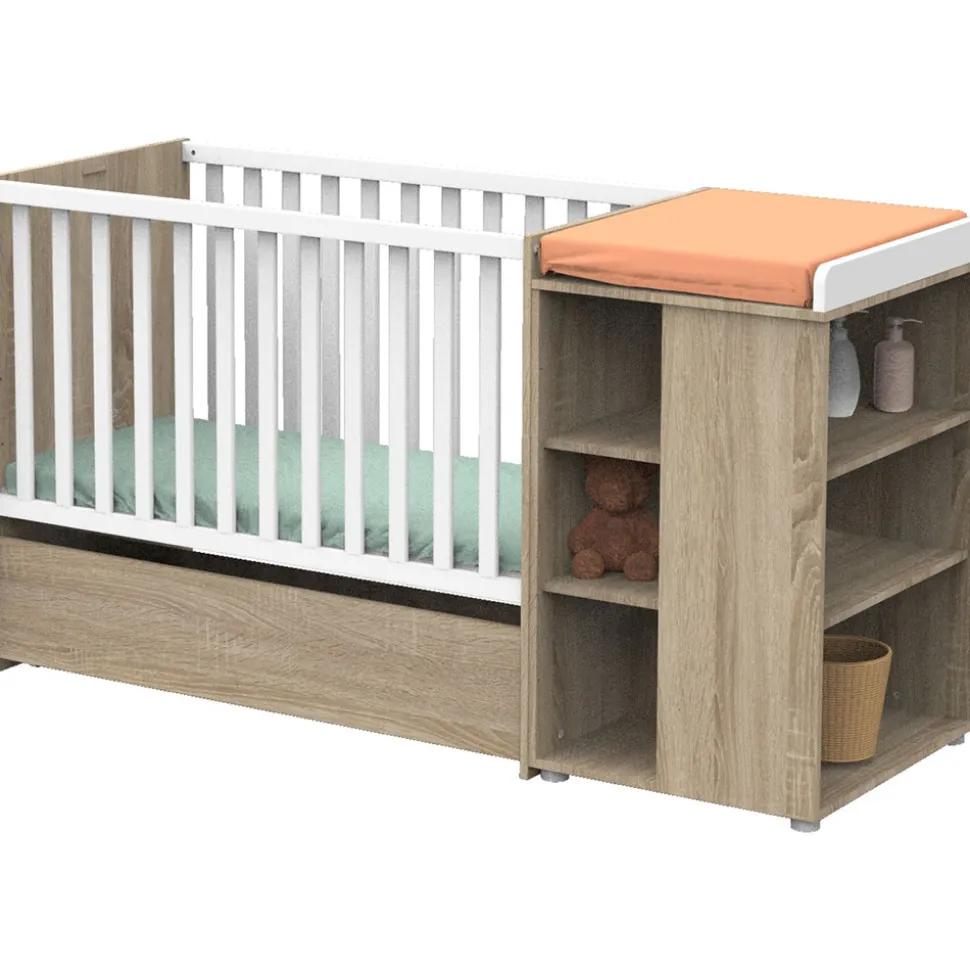 Tiroir de lit évolutif bébé combiné 60x120 cm nova couleurs