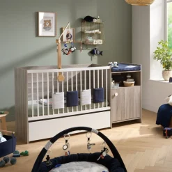 Tiroir pour lit chambre transformable avec roulettes up chêne silex