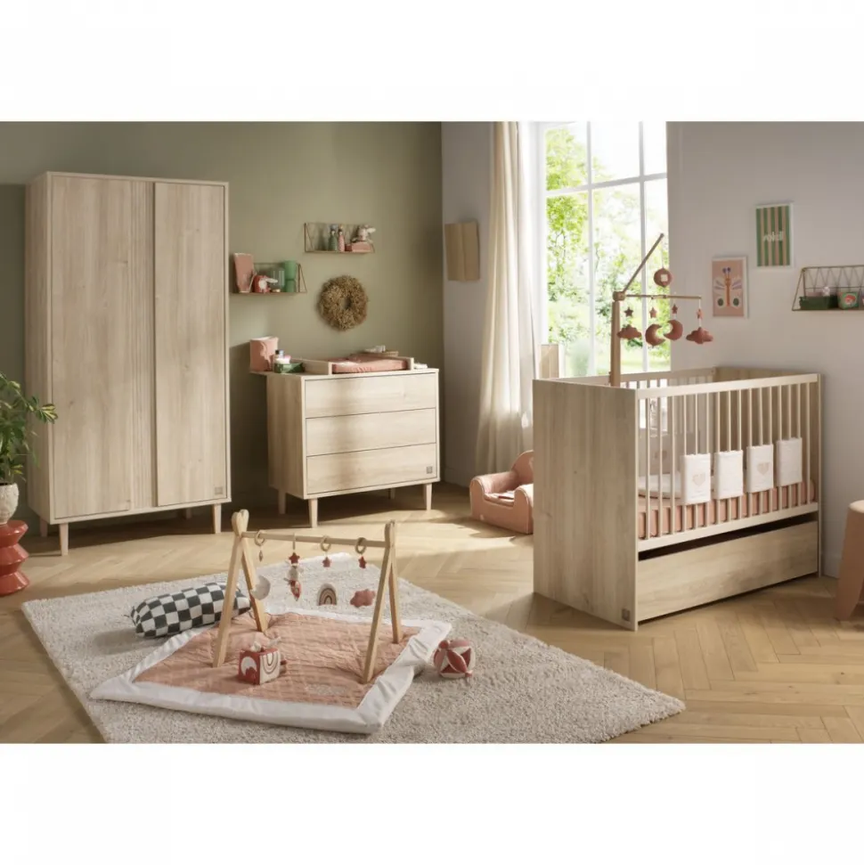 Tiroir sur roulettes pour lit 60x120cm paloma bois
