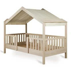 Toit pour lit cabane enfant 90 x 200 cm en tissu chalet butter