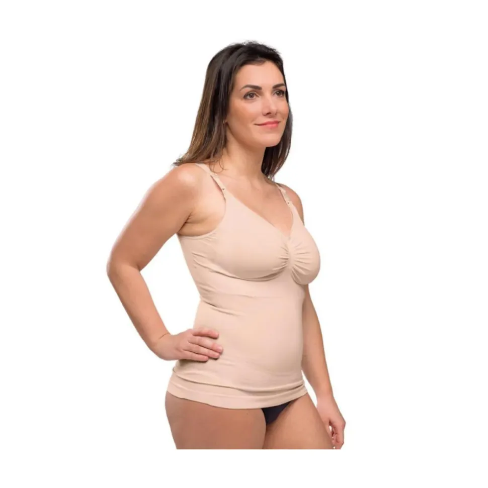 Top d’allaitement gainant seamless eco honey beige taille m