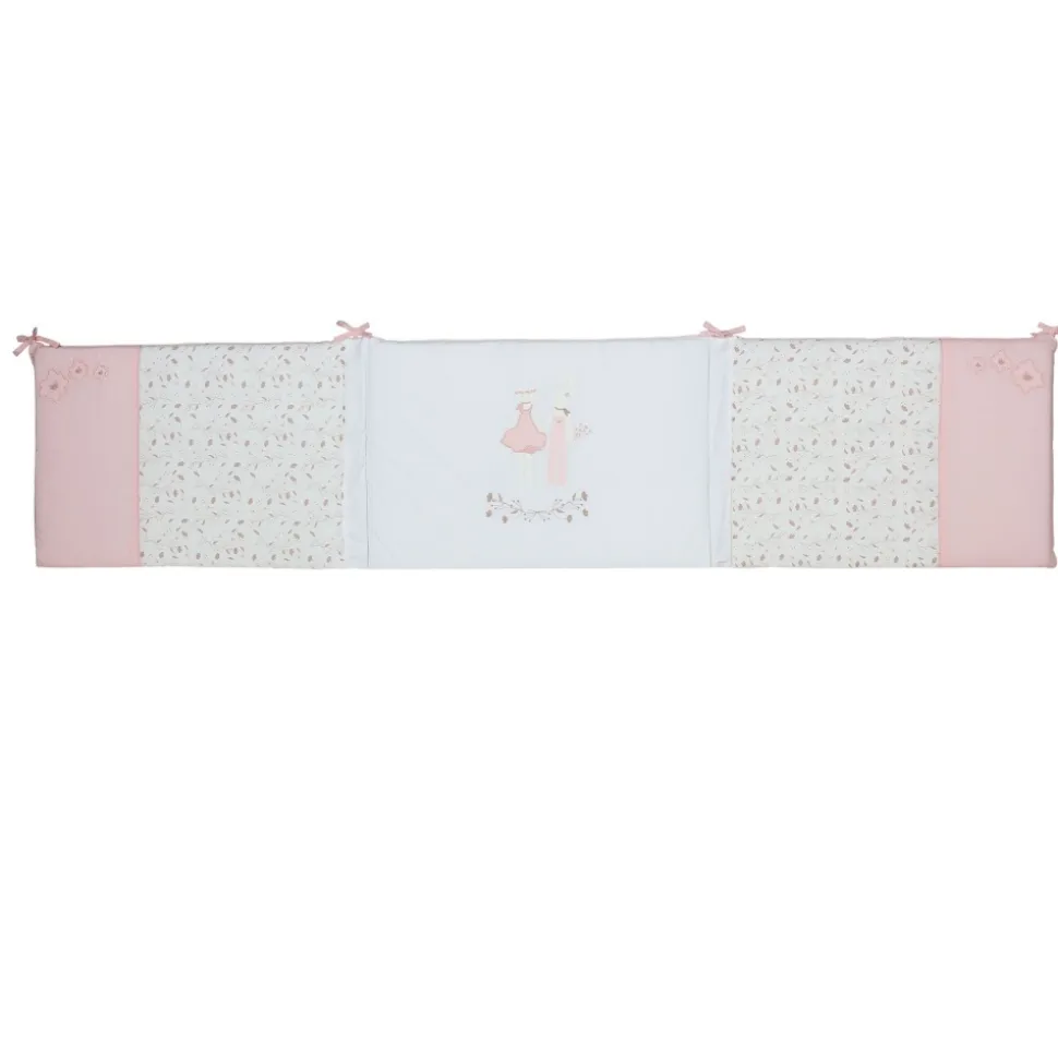 Tour de lit bébé rose et lili coton bio
