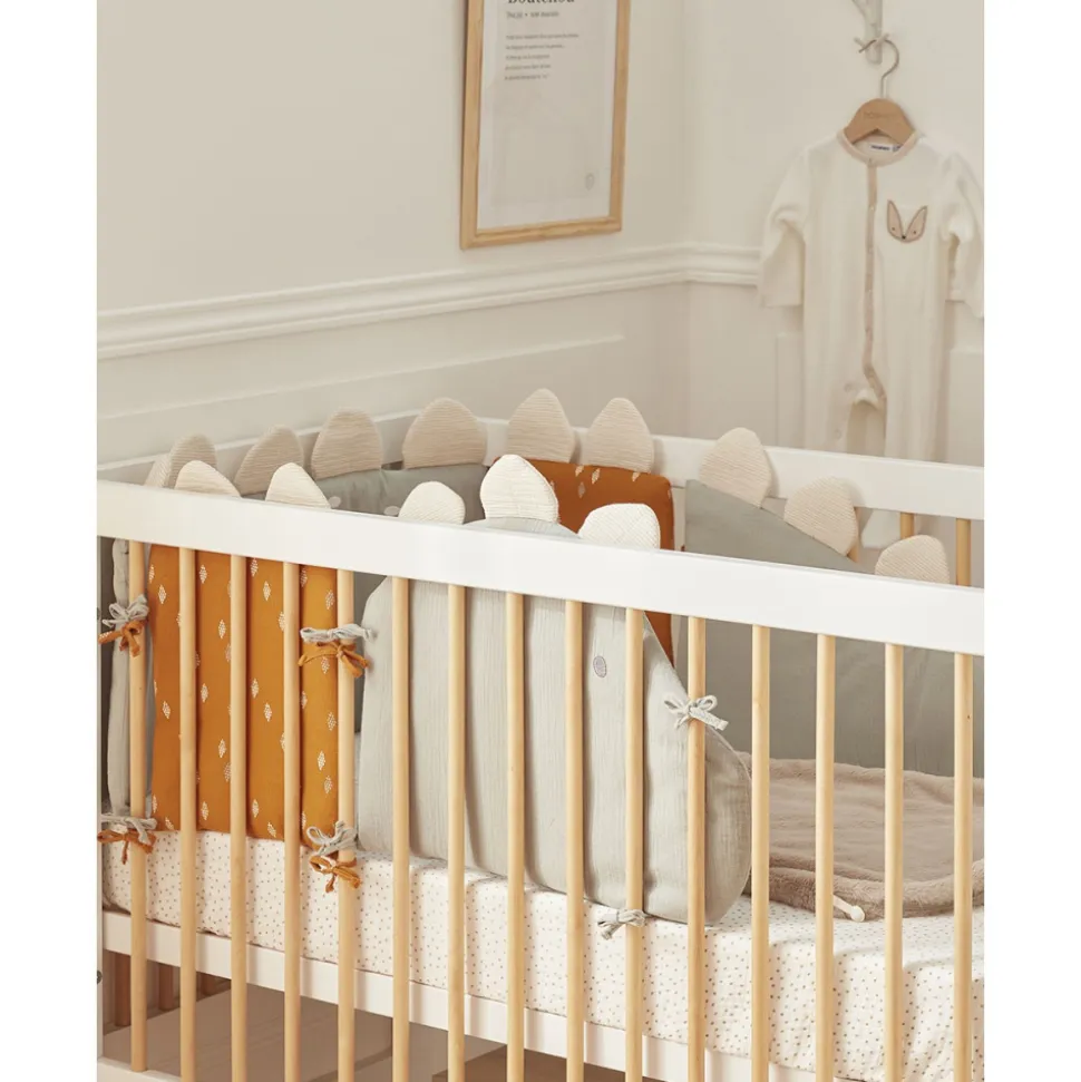 Tour de lit en mousseline de coton dinosaures
