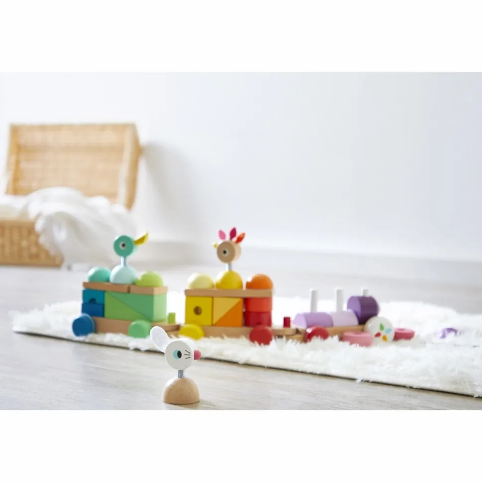 Train géant à tirer en bois zigolos