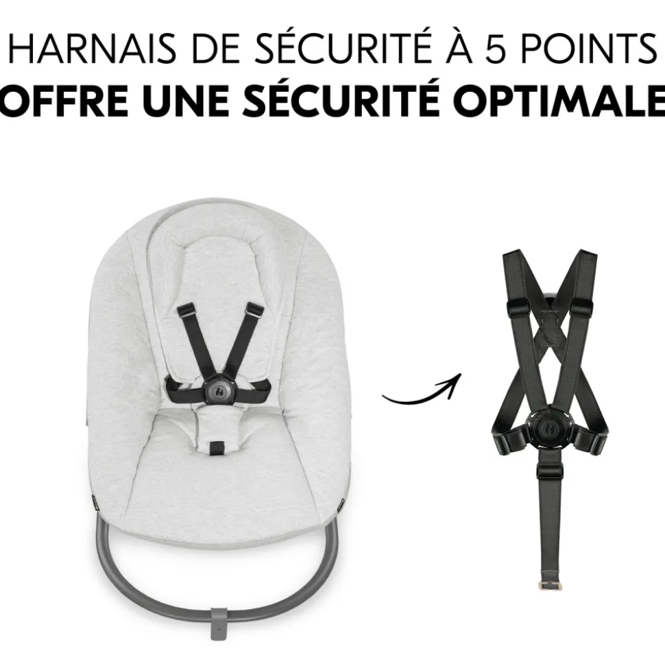 Transat balancelle pour chaise haute alpha+ premium light grey