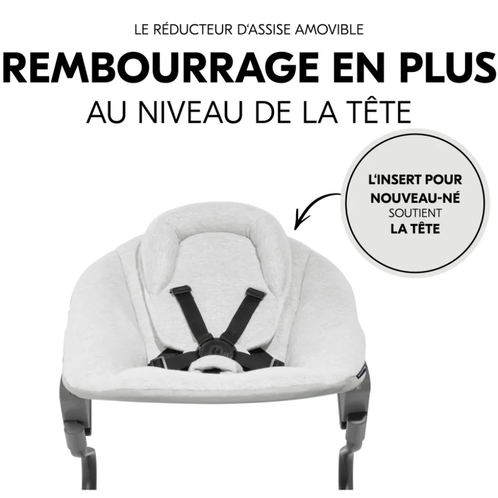 Transat balancelle pour chaise haute alpha+ premium light grey