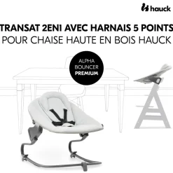 Transat balancelle pour chaise haute alpha+ premium light grey