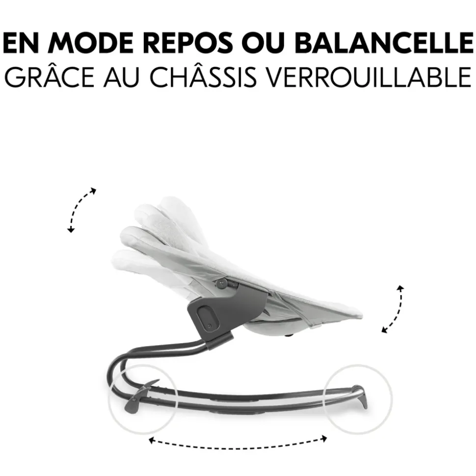 Transat balancelle pour chaise haute alpha+ premium light grey