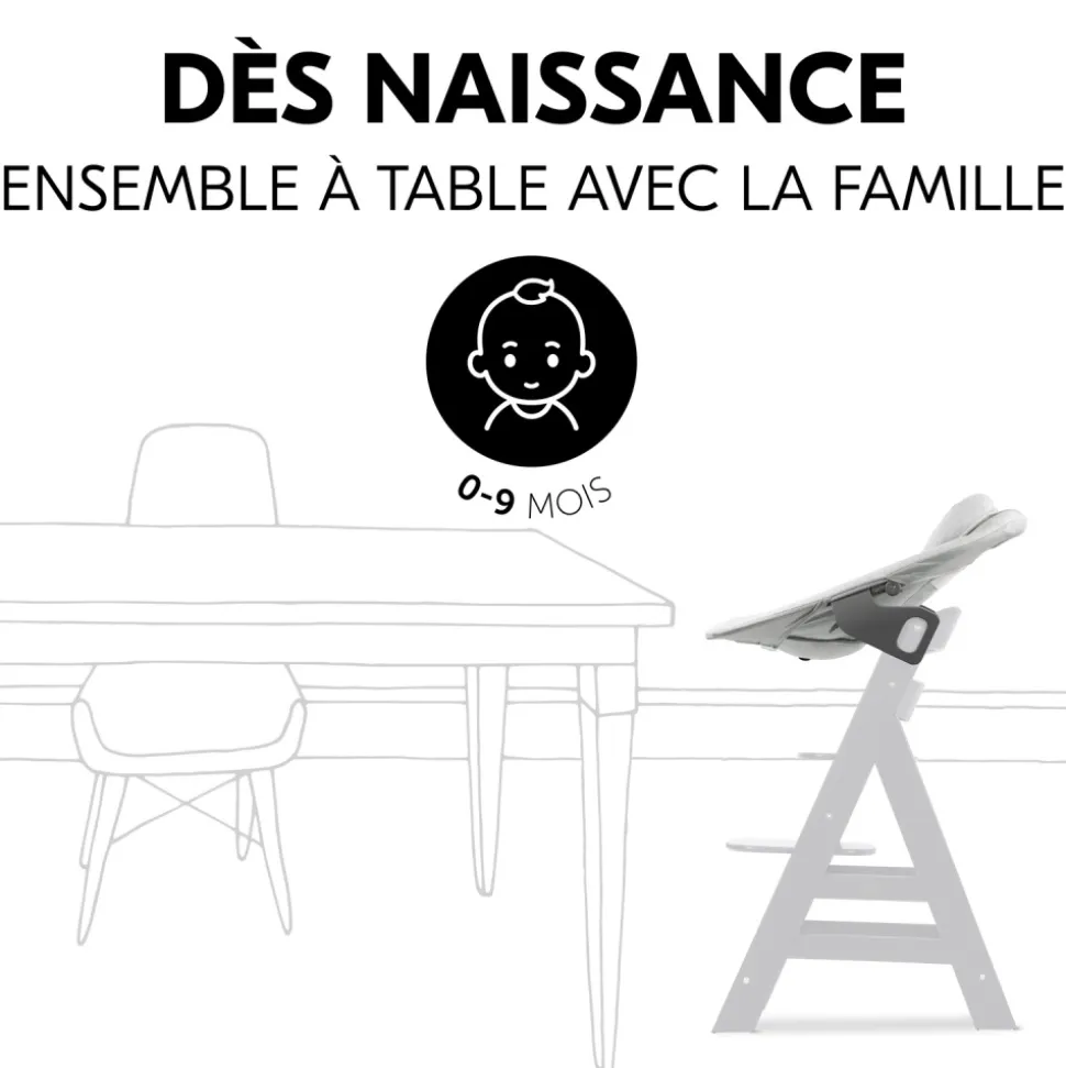 Transat balancelle pour chaise haute alpha+ premium light grey