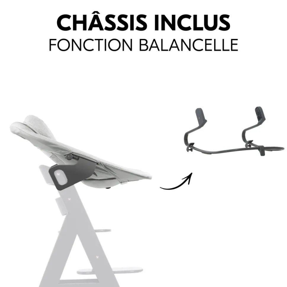 Transat balancelle pour chaise haute alpha+ premium light grey