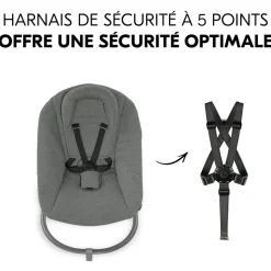 Transat balancelle pour chaise haute alpha+ premium dark grey