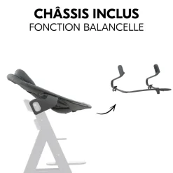 Transat balancelle pour chaise haute alpha+ premium dark grey