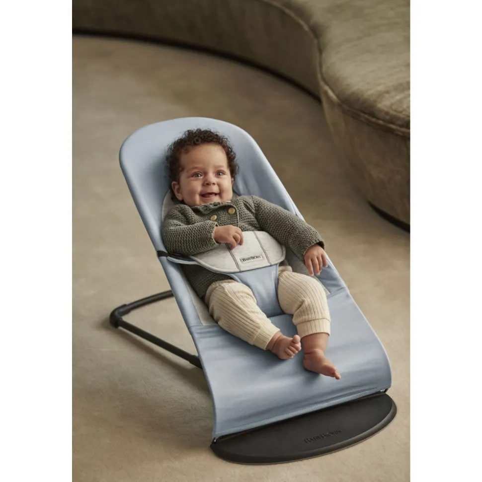 Transat bébé balance soft coton et jersey bleu et gris