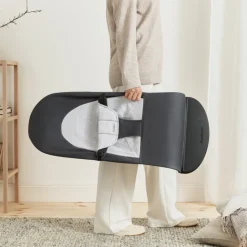 Transat bébé balance soft coton et jersey gris foncé et gris