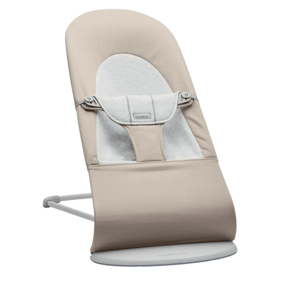 Transat bébé balance soft coton et jersey beige et gris cadre gris clair