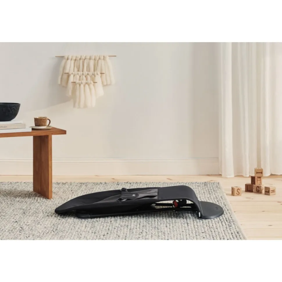 Transat bébé balance soft tissé noir et gris foncé