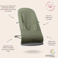 Transat bébé bliss coton matelassé classique vert foncé