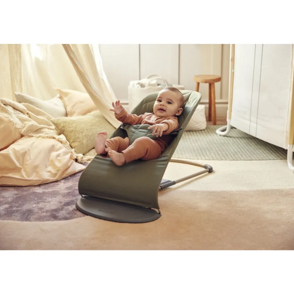 Transat bébé bliss coton matelassé pétale vert foncé