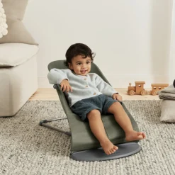 Transat bébé bliss coton matelassé pétale vert foncé