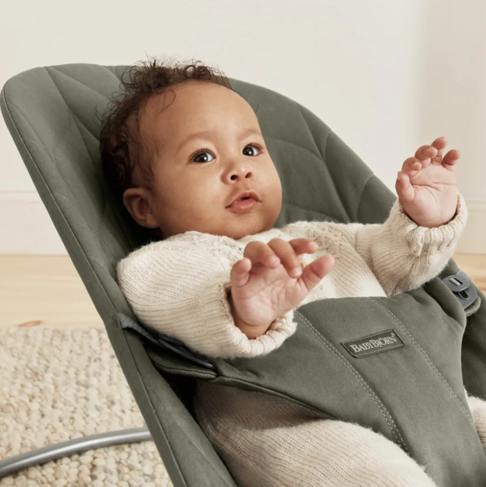 Transat bébé bliss coton matelassé pétale vert foncé