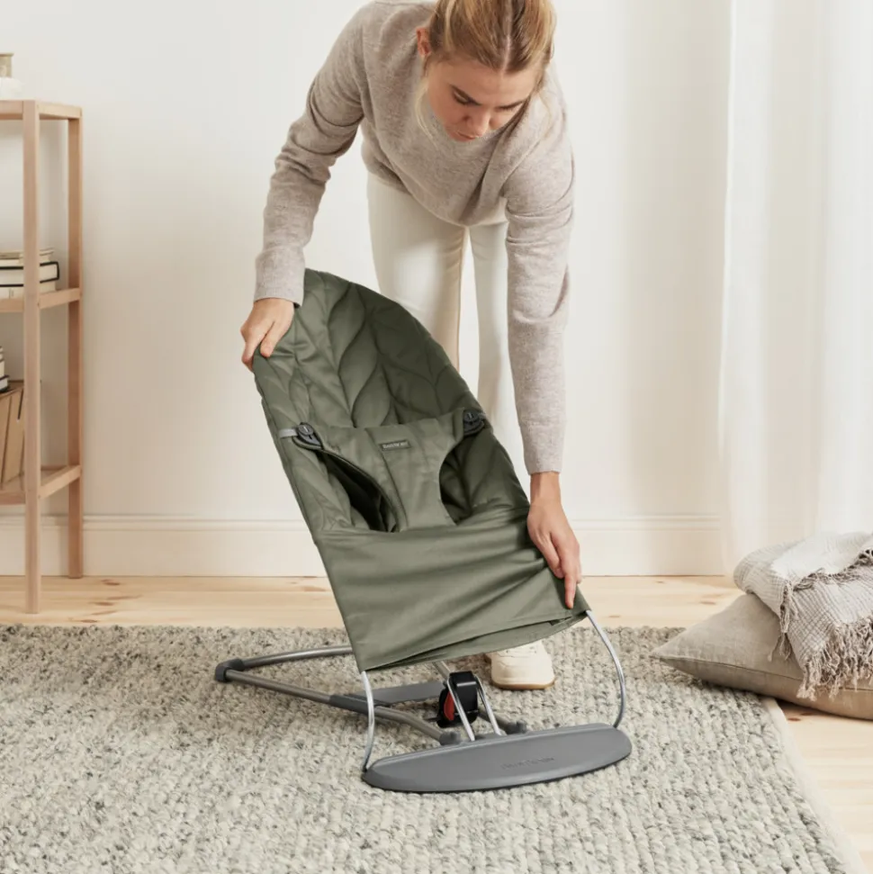 Transat bébé bliss coton matelassé pétale vert foncé