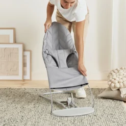 Transat bébé bliss coton matelassé pétale gris clair