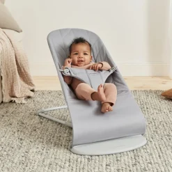 Transat bébé bliss coton matelassé pétale gris clair