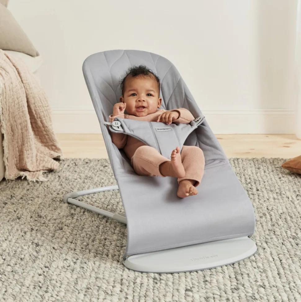Transat bébé bliss coton matelassé pétale gris clair