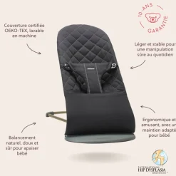 Transat bébé bliss coton noir