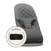 Transat bébé bliss coton tissé matelassage classique anthracite avec sac de transport