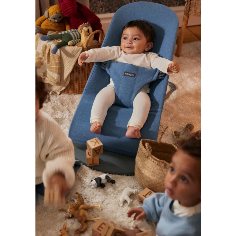 Transat bébé bliss mélange tissé chiné bleu