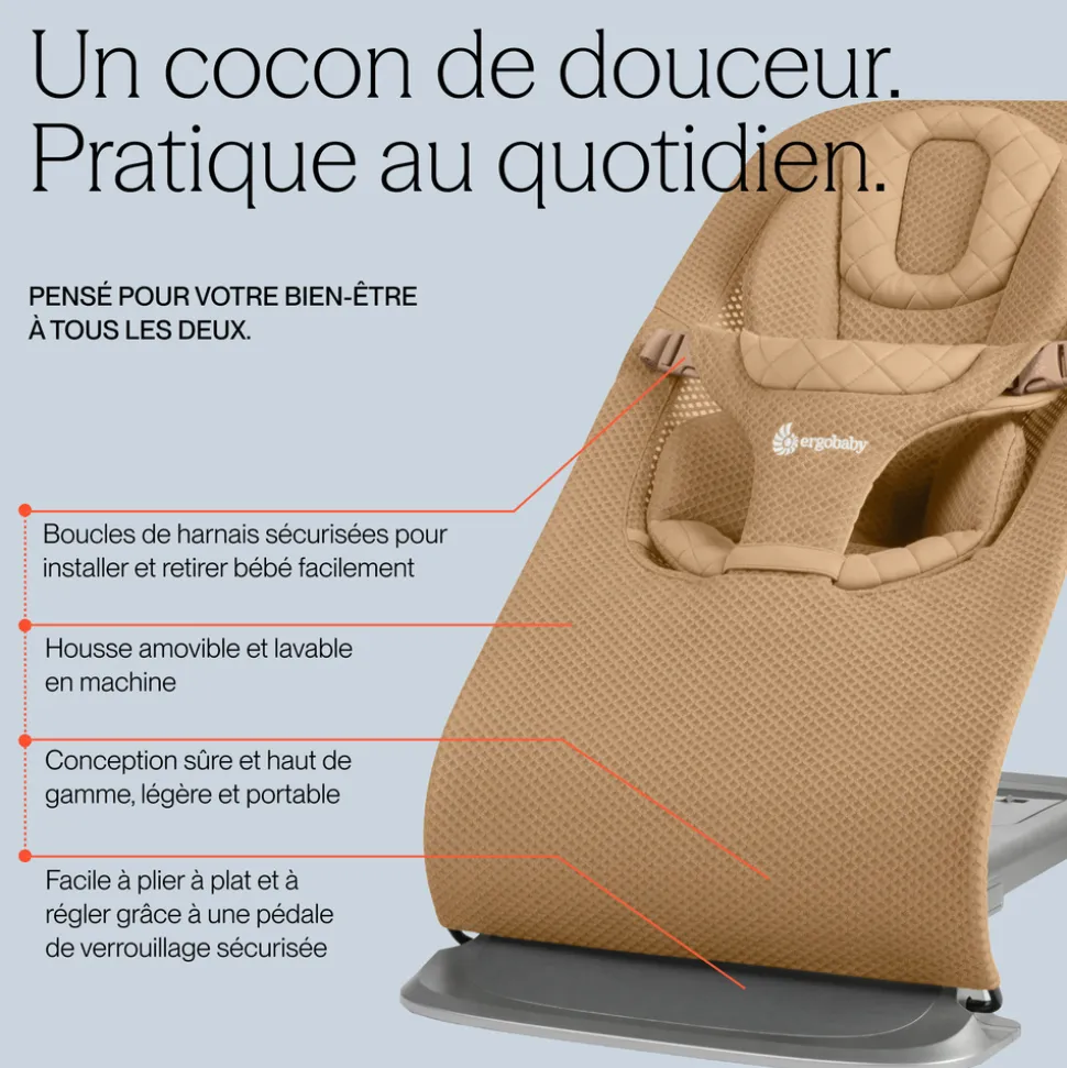 Transat bébé evolve en tissu mesh vert sauge