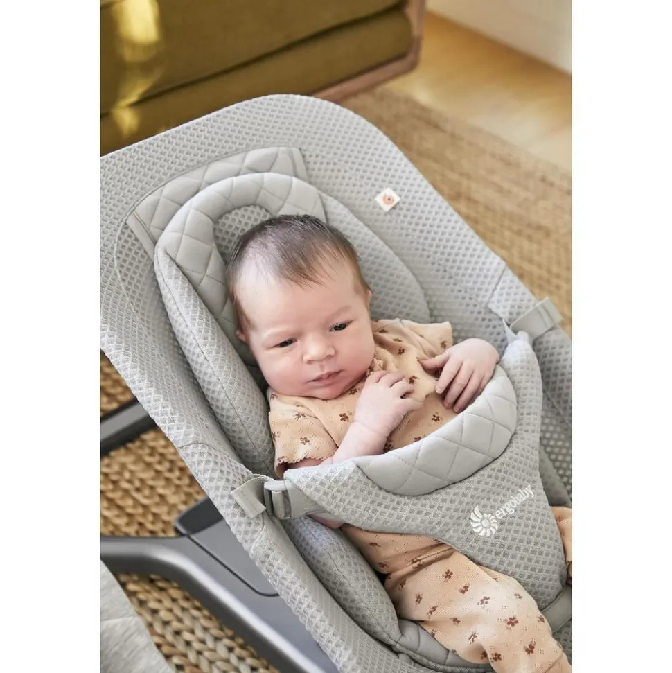 Transat bébé evolve en tissu mesh light grey