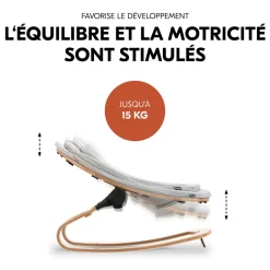 Transat bébé pour chaise haute arketa bouncer eco light-grey