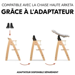 Transat bébé pour chaise haute arketa bouncer eco light-grey
