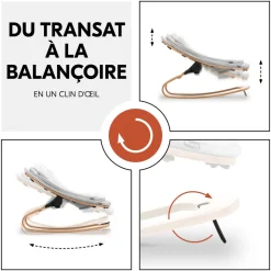 Transat bébé pour chaise haute arketa bouncer eco light-grey