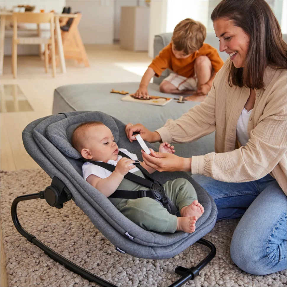 Transat bébé pour chaise haute arketa bouncer dark grey melange