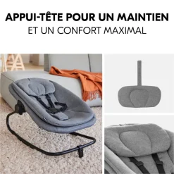 Transat bébé pour chaise haute arketa bouncer dark grey melange