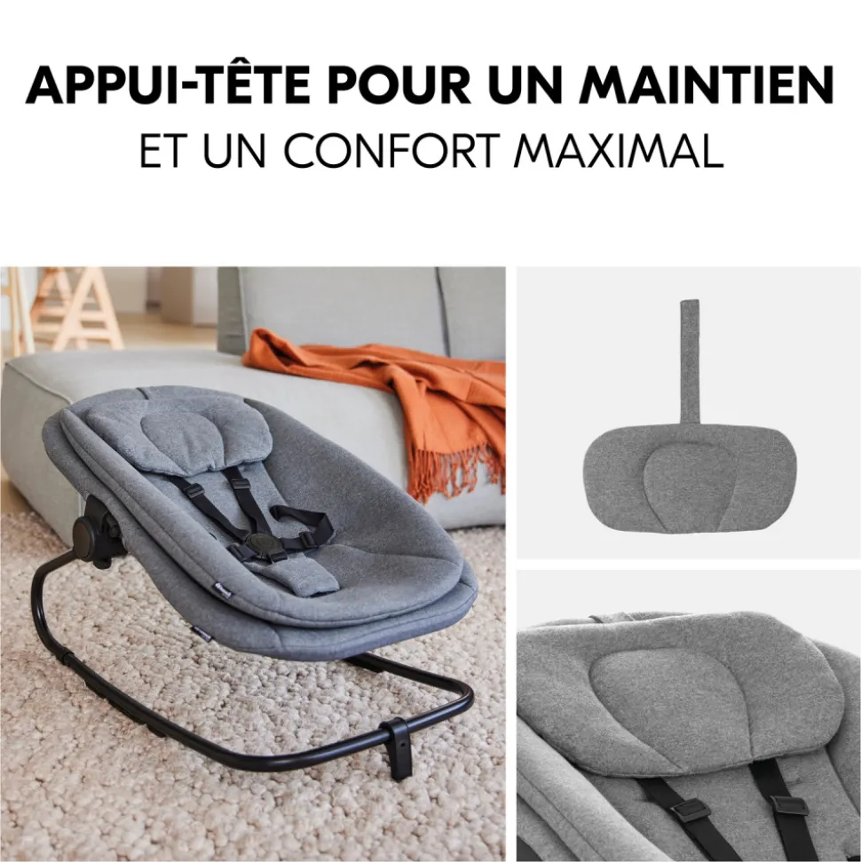 Transat bébé pour chaise haute arketa bouncer dark grey melange