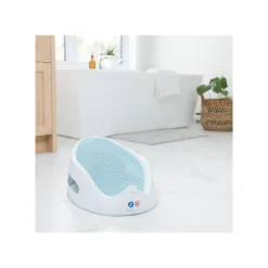 Transat de bain bébé blanc/bleu