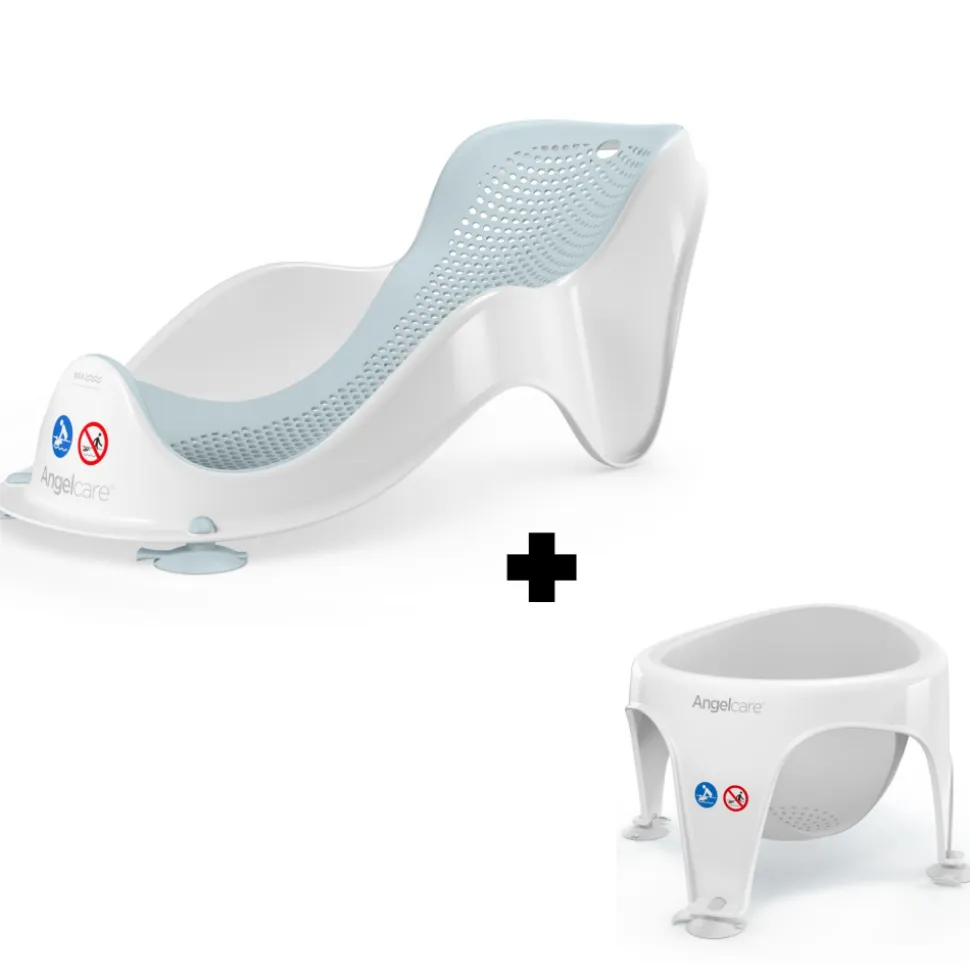 Transat de bain fit bleu et anneau de bain gris