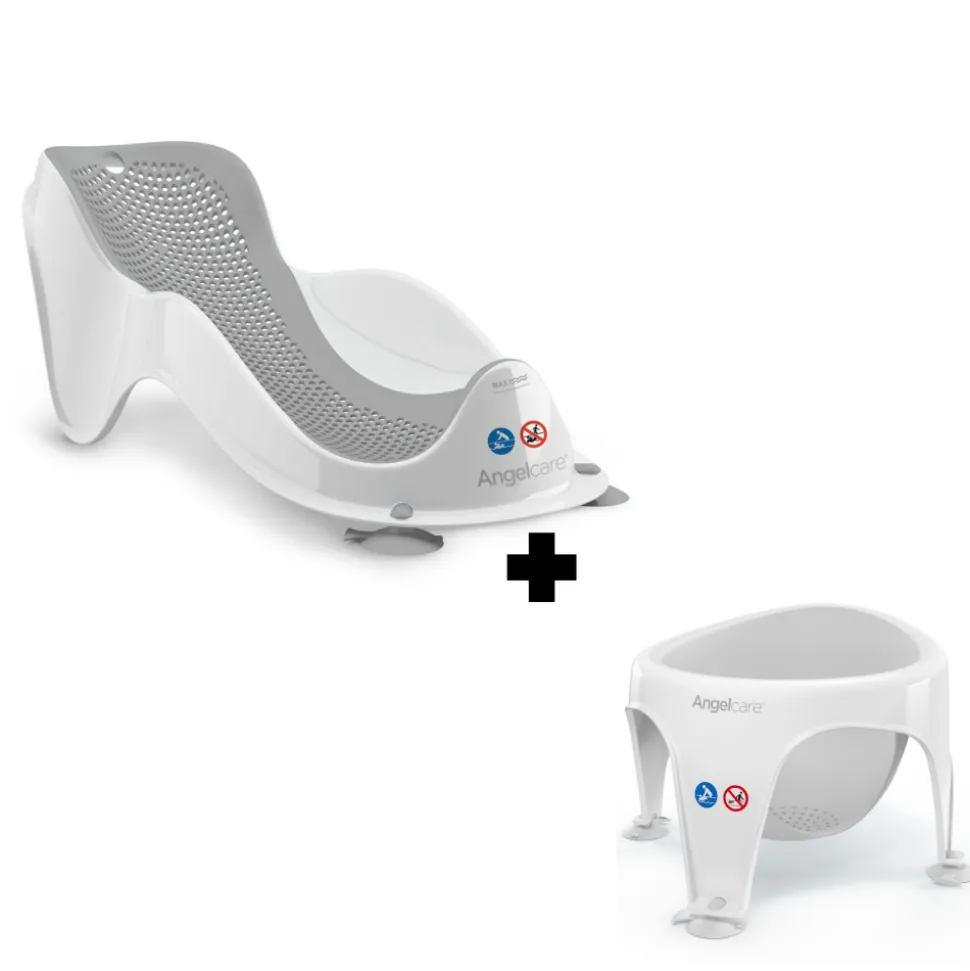 Transat de bain fit gris et anneau de bain gris