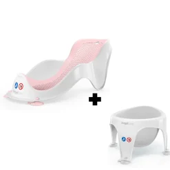 Transat de bain fit rose et anneau de bain gris