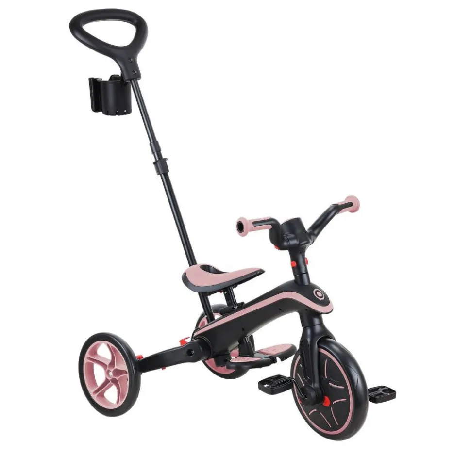 Tricycle explorer 4 en 1 évolutif et pliable pastel rose