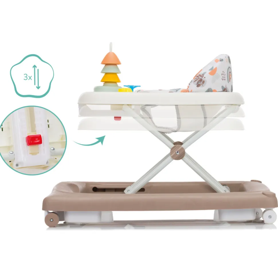 Trotteur bébé emil blanc/moka