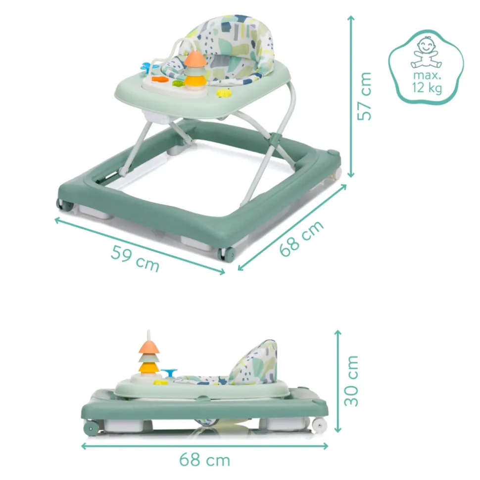 Trotteur bébé emil vert/menthe