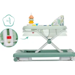 Trotteur bébé emil vert/menthe