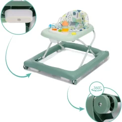Trotteur bébé emil vert/menthe