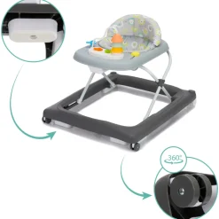 Trotteur pour bébé emil gris/anthracite